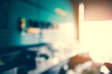 atölye odasında duvar binasının bulanık iç 