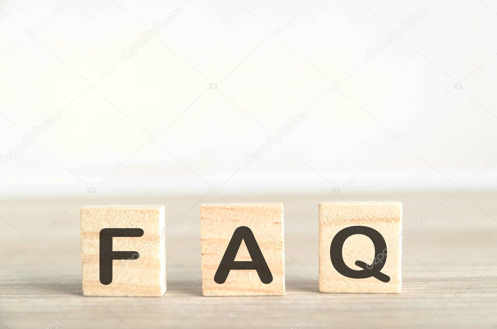 F.A.Q word on wood cube