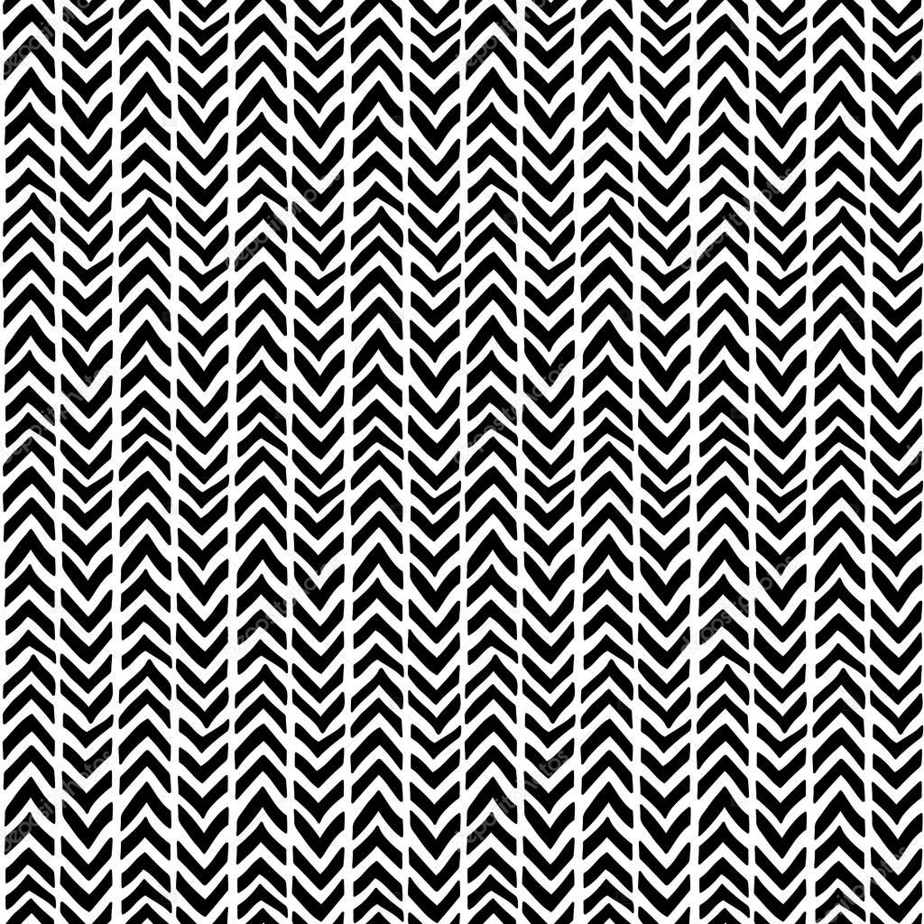 Chevron seamless pattern. Hand-drawn zig zag in black on a mural background. Weaving pattern. Vector illustration for paper, textile and style teenager, teens and children.