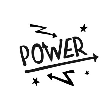 Yaratıcı harf Power. Metin Sembolü. Mektup. Tasarım vektörü İllüstrasyonu.