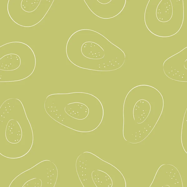 Patrón Vector Sin Costura Aguacate Fruta Verde Vegana Fresca Ilustración — Vector de stock