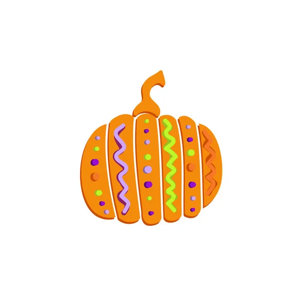 Coloré Citrouille Halloween Isolé Sur Fond Blanc Illustration Vectorielle Style — Image vectorielle