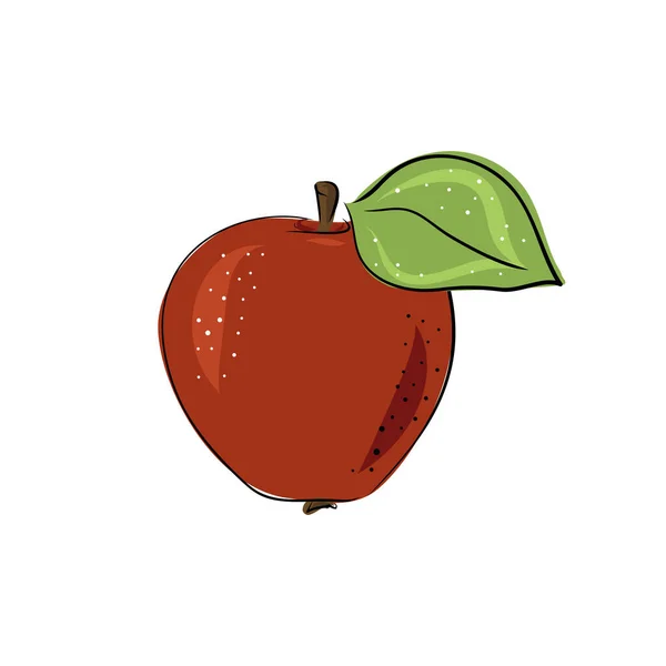 Manzanas Vectoriales Dibujadas Mano Dibujo Vector Ilustración Alimentos Estilo Vintage — Vector de stock