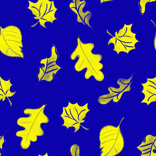 Padrão Sem Costura Abstrato Com Folhas Aquarela Oaktree Maple Bela — Fotografia de Stock