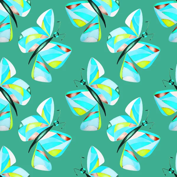 Decorative Seamless Pattern Abstract Butterflies Beautiful Summer Print Colorful Creative — Stock Photo, Image