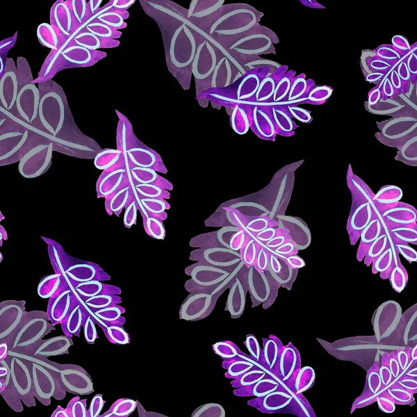 Αφηρημένη Αδιάλειπτη Μοτίβο Φύλλα Ακουαρέλας Ρόουαν Μέιπλ Όκτρι Όμορφη Φυσική — Φωτογραφία Αρχείου