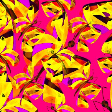 Soyut kelebeklerle yaratıcılığı kusursuz desen. Güzel bir yaz baskısı. Renkli dekoratif desen.