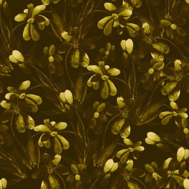 Çiçeklerle suluboya desenli çiçek deseni. Renkli doğa geçmişi. Güzel bir yaz baskısı. Herhangi bir tasarım için.