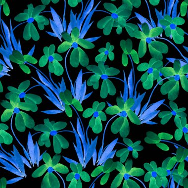 Çiçeklerle suluboya desenli çiçek deseni. Renkli doğa geçmişi. Güzel bir yaz baskısı. Herhangi bir tasarım için.