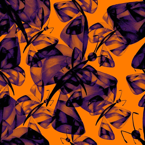 Креативный Безмордонный Узор Бабочками Прекрасная Летняя Печать Красочный Декоративный Узор — стоковое фото