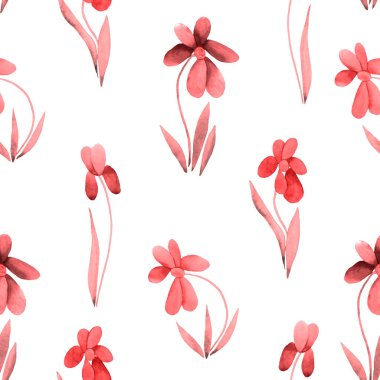 Çiçeklerle suluboya desenli çiçek deseni. Renkli doğa geçmişi. Güzel bir yaz baskısı. Herhangi bir tasarım için.