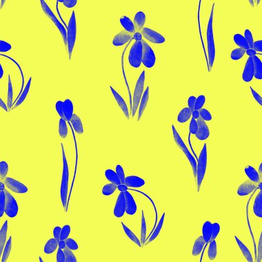 Çiçeklerle suluboya desenli çiçek deseni. Renkli doğa geçmişi. Güzel bir yaz baskısı. Herhangi bir tasarım için.