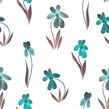 Çiçeklerle suluboya desenli çiçek deseni. Renkli doğa geçmişi. Güzel bir yaz baskısı. Herhangi bir tasarım için.