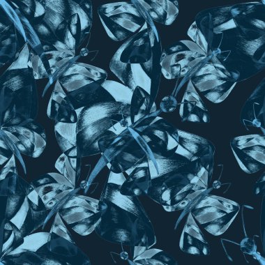 Soyut kelebeklerle dekoratif, pürüzsüz desen. Güzel bir yaz baskısı. Renkli yaratıcı desen.