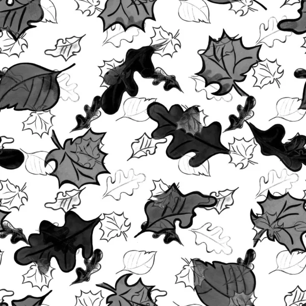 Абстрактный Бесшовный Рисунок Акварелью Естественный Осенний Принт Красочная Ручная Иллюстрация — стоковое фото