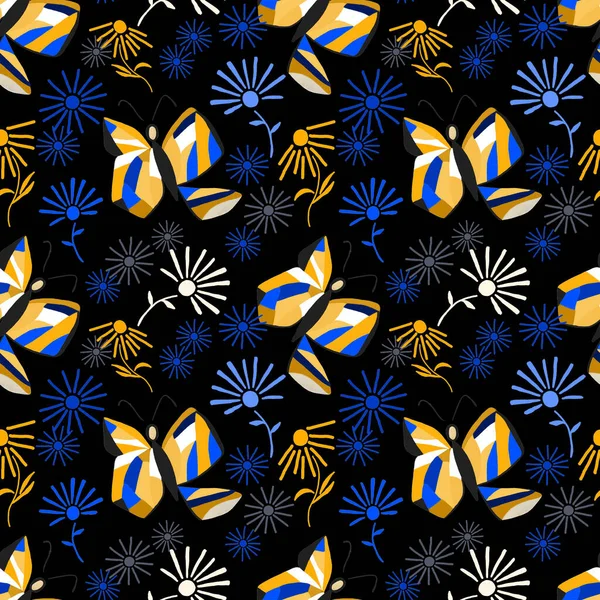 Декоративний Безшовний Візерунок Абстрактними Метеликами Прекрасний Літній Принт Барвистий Творчий — стокове фото