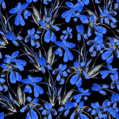 Çiçeklerle suluboya desenli çiçek deseni. Renkli doğa geçmişi. Güzel bir yaz baskısı. Herhangi bir tasarım için.