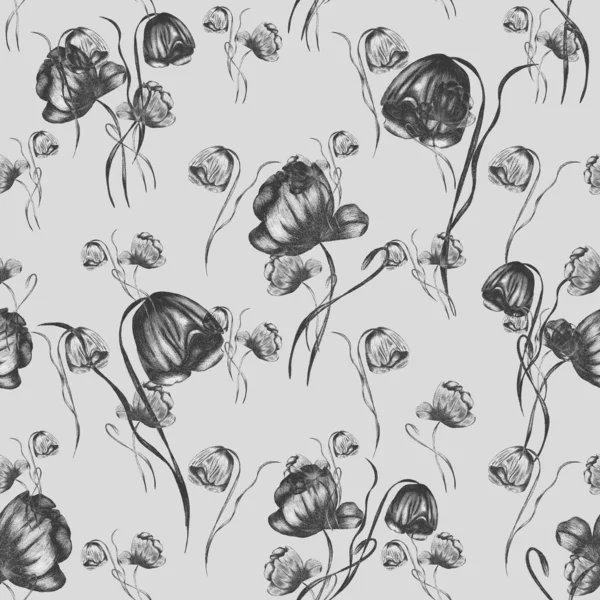 Floral Απρόσκοπτη Μοτίβο Λουλούδια Ακουαρέλα Πολύχρωμο Φόντο Της Φύσης Ωραία — Φωτογραφία Αρχείου