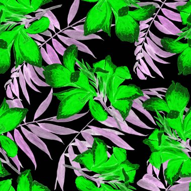 Hawaii çiçekli, suluboya tropikal çiçekli, dikişsiz desen. Egzotik Canna çiçeği. Renkli el çizimi çizimi. Tropik yaz baskısı.