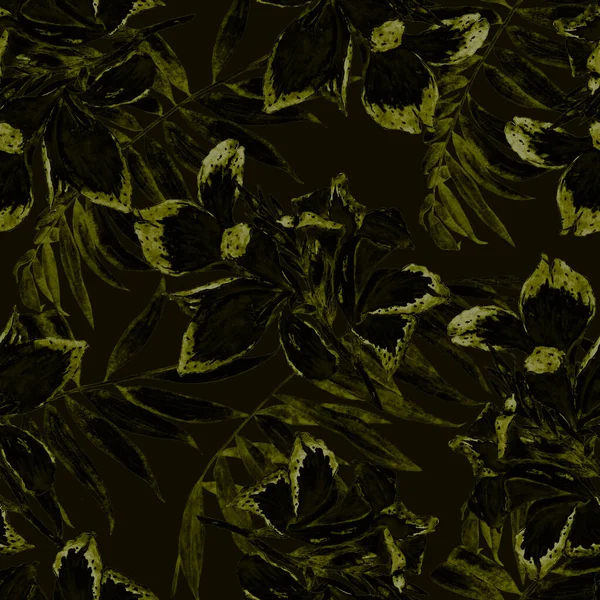 Гавайський Квітковий Візерунок Акварельними Тропічними Квітами Екзотична Квітка Канни Кольоровий — стокове фото