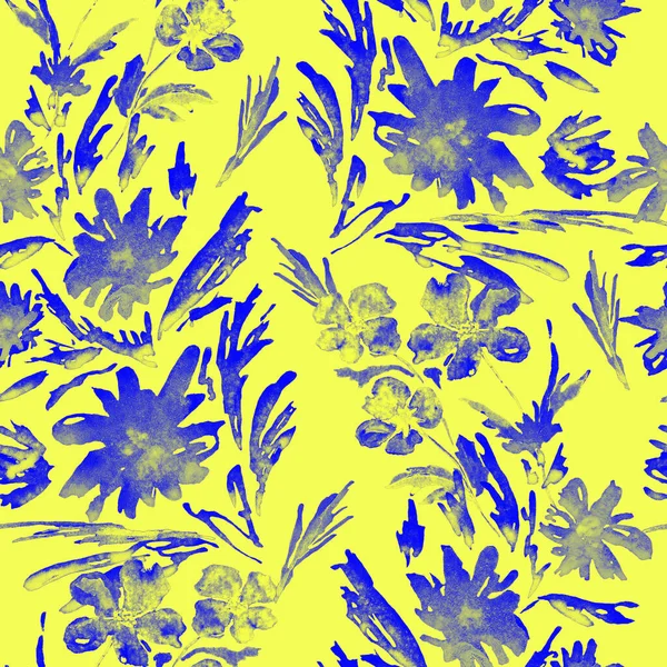 Абстрактний Безшовний Візерунок Акварельними Стилізованими Квітами Романтичний Літній Квітковий Принт — стокове фото