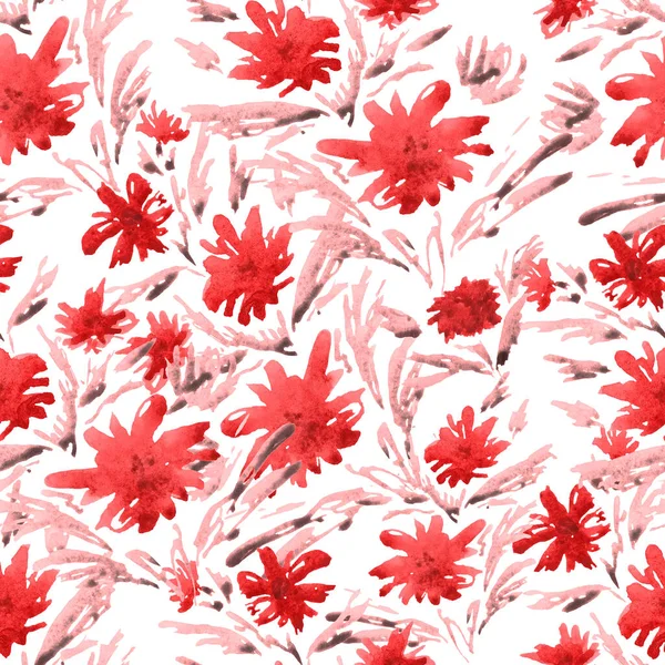Абстрактный Бесшовный Рисунок Стилизованными Акварельными Цветами Романтическая Летняя Цветочная Печать — стоковое фото