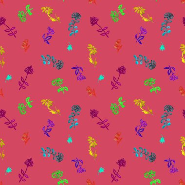 Suluboya şekilli, dikişsiz, soyut çiçek deseni. Yüzey tasarımı için güzel arkaplan.