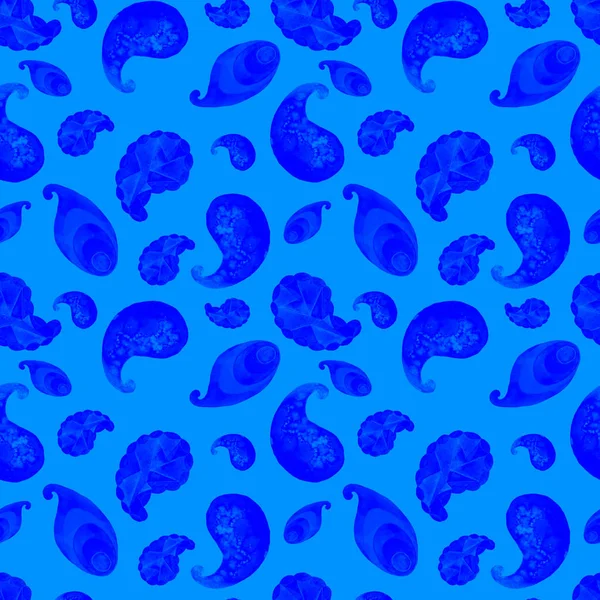 Abstraktes Nahtloses Muster Mit Paisley Elementen Aquarell Ornamentaler Hintergrund Nach — Stockfoto