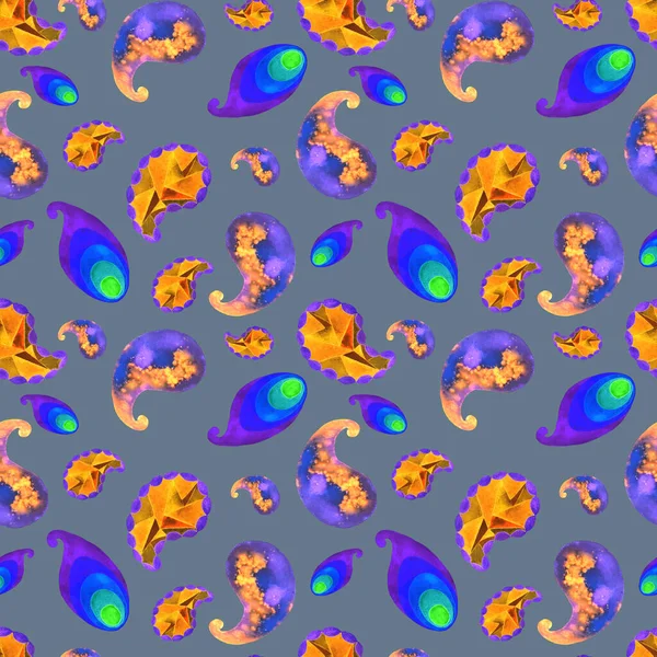 Abstractl Naadloos Patroon Met Aquarel Paisley Elementen Decoratieve Achtergrond Basis — Stockfoto