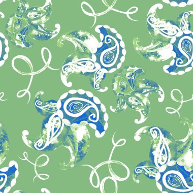 Suluboya desenli güzel, pürüzsüz bir desen. Etnik Asya kalıplarına dayalı süs arkaplanı.