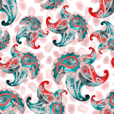 Hayvan derisinde suluboya desenli, soyut, pürüzsüz desenler var. Etnik Asya kalıplarına dayalı süs arkaplanı.