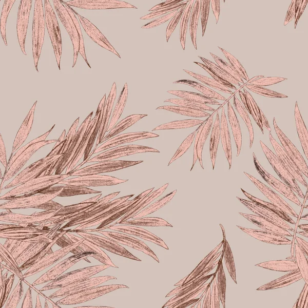 Tropisches Nahtloses Muster Mit Dschungelblättern Palme Schöner Allover Print Mit — Stockfoto