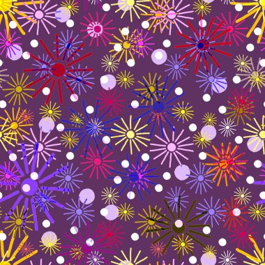 Parlak yıldızlı soyut selebrat kusursuz desen. Her türlü tasarım için şenlikli yaratıcı baskı. 