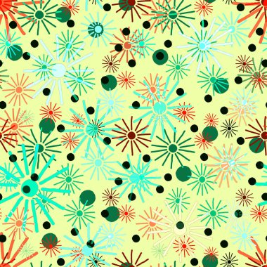 Parlak yıldızlı soyut selebrat kusursuz desen. Her türlü tasarım için şenlikli yaratıcı baskı. 