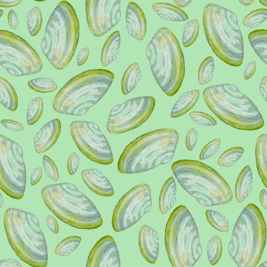 Deniz kabukları ile soyut suluboya desenleri. Güzel bir doğa geçmişi var. Herhangi bir tasarım için.