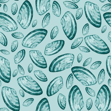 Deniz kabukları ile soyut suluboya desenleri. Güzel bir doğa geçmişi var. Herhangi bir tasarım için.