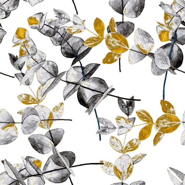 가지에 물없는 황금색 무늬가 꽃무늬 빈티지 종류의 디자인에 수있습니다 — 스톡 사진