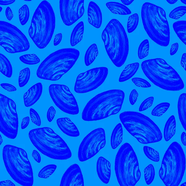 Abstract watercolor seamless pattern with seashells. Beautiful nature background. For any kind of a design. — Stock Image Abstract Watercolor Seamless Pattern Seashells Beautiful Nature Background Any Kind Stock Picture