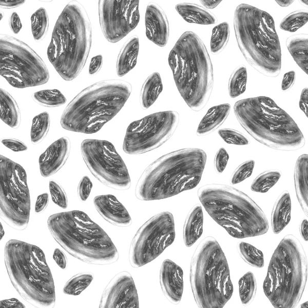 Abstract watercolor seamless pattern with seashells. Beautiful nature background. For any kind of a design. — Stock Image Abstract Watercolor Seamless Pattern Seashells Beautiful Nature Background Any Kind Stock Photo
