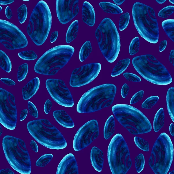 Abstract watercolor seamless pattern with seashells. Beautiful nature background. For any kind of a design. — Stock Image Abstract Watercolor Seamless Pattern Seashells Beautiful Nature Background Any Kind Royalty Free Stock Photos