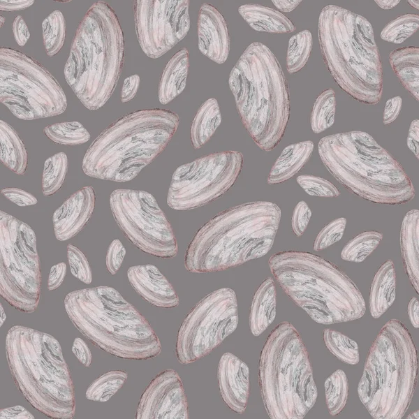 Abstract watercolor seamless pattern with seashells. Beautiful nature background. For any kind of a design. — Stock Image Abstract Watercolor Seamless Pattern Seashells Beautiful Nature Background Any Kind Stock Image