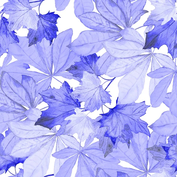 Decoratieve Naadloze Patroon Met Aquarel Vallende Bladeren Prachtige Natuurlijke Herfstprint — Stockfoto