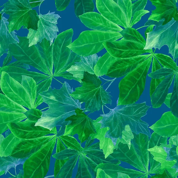 Schöne Nahtlose Muster Mit Aquarell Fallenden Blättern Schöner Natürlicher Herbstdruck — Stockfoto