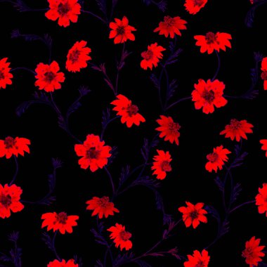 Çiçeksiz desenli suluboya kadife çiçekleri. Botanik duvar kağıdı. Çiçekli tekstil tasarımı. Kaliteli, kusursuz yaz şablonu.