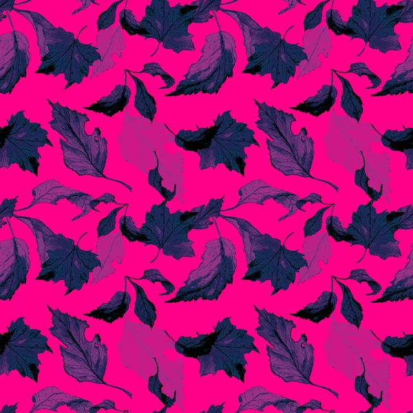 Abstracte Naadloze Patroon Met Aquarel Vallende Bladeren Prachtige Natuurlijke Herfstprint — Stockfoto