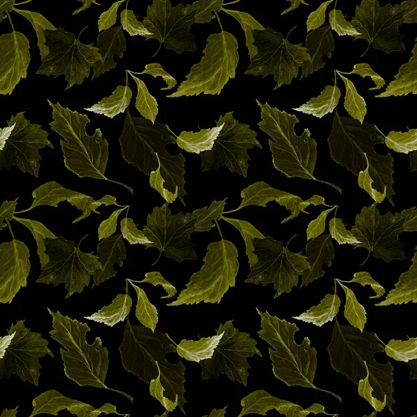 Padrão Sem Costura Abstrato Com Folhas Queda Aquarela Bela Impressão — Fotografia de Stock