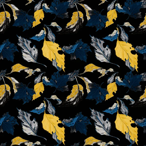 Abstracte Naadloze Patroon Met Aquarel Vallende Bladeren Prachtige Natuurlijke Herfstprint — Stockfoto