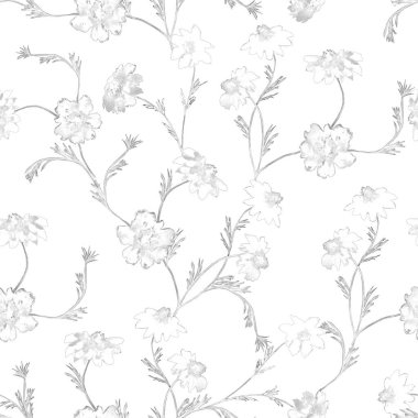 Çiçeksiz desenli suluboya kadife çiçekleri. Botanik duvar kağıdı. Çiçekli tekstil tasarımı. Kaliteli, kusursuz yaz şablonu.