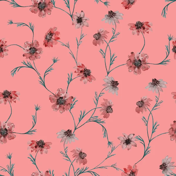 꽃무늬없는 물색의 화강암 꽃무늬 식물성 디자인 스러운 솔기없는 — 스톡 사진