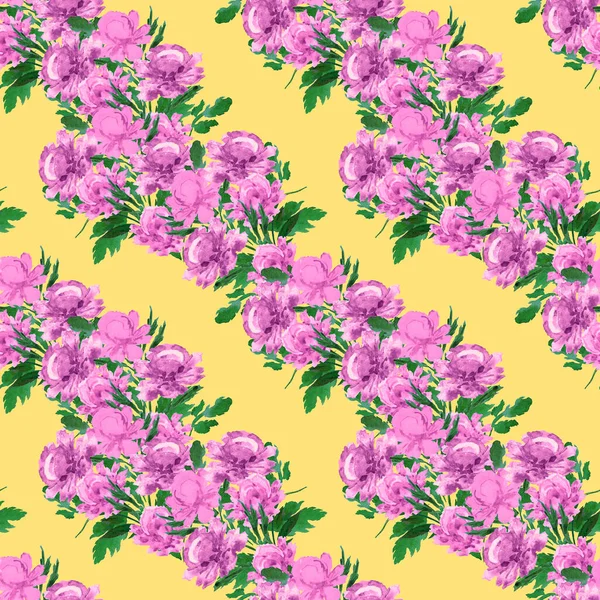Florales Nahtloses Goldenes Muster Mit Wunderschönen Blühenden Pfingstrosen Dekorativer Botanischer — Stockfoto